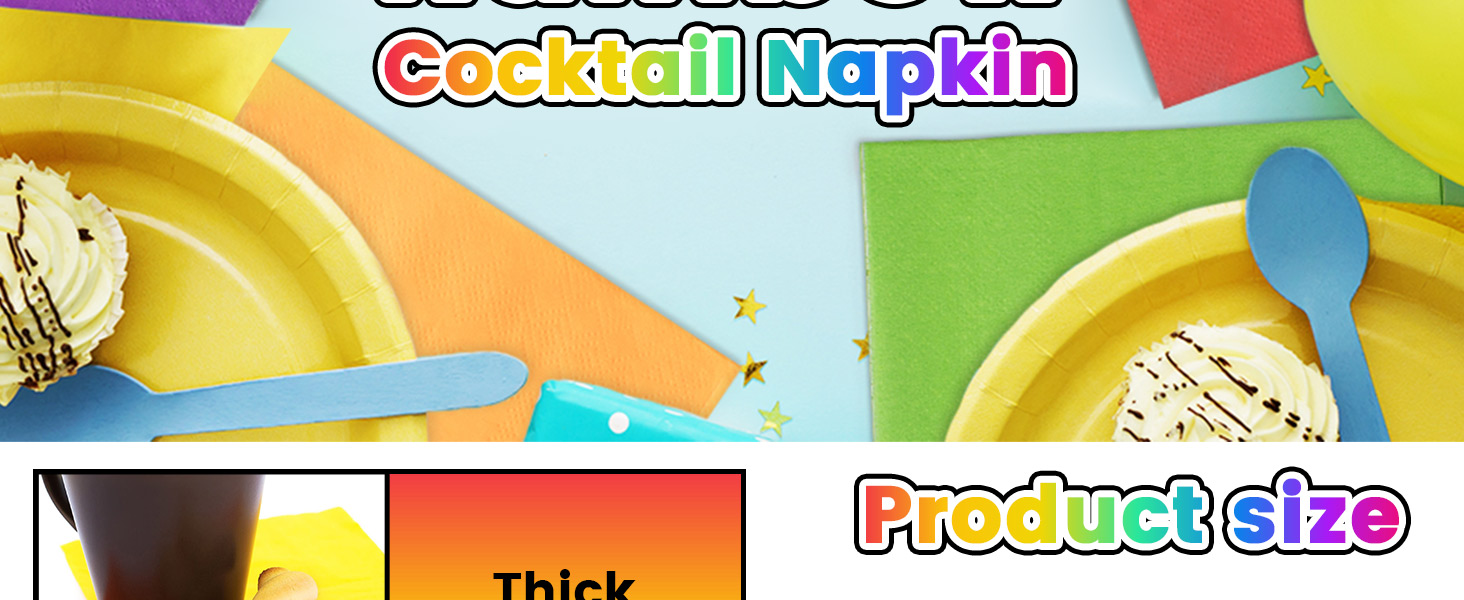 Rainbow Cocktail Napkin