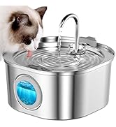 Casfuy PWS-155 Multi-Layer Filtration Quiet Stainless Steel Dog & Cat Water Fountain, 108-oz