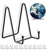 12 Pcs Plate Stands for Display,6 Inch Plate Holder Display Stand, Metal Frame Bracket for Book, ...
