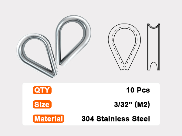 10PCS M2 STEEL THIMBLES