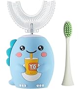 yeklike Kids Electric Toothbrushes, U Shaped Ultrasonic Toothbrush,Rechargeable Kids Toothbrush w...