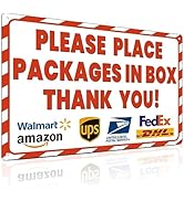 ALKB 8x12 Inch Rust-Free Aluminum Package Delivery Sign for Outdoor Use - Please Place Packages i...