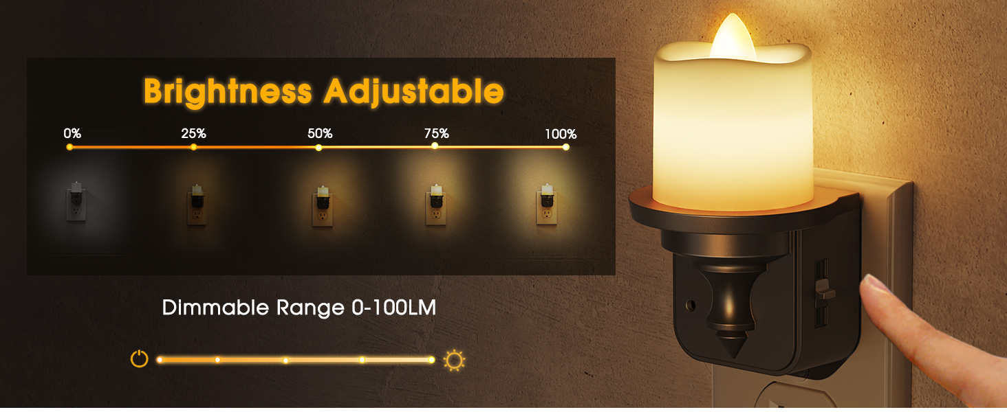 0-100LM Dimmable Night Light