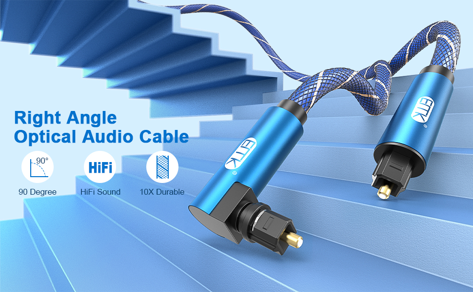 90 degree optical audio cable