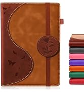 Soomeet Lined Journal Notebook, A5 Hardcover Leather Journal for Men Women, 200 Pages 100 GSM Thi...