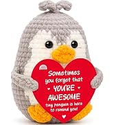 GevGuxLuo Mini Penguin Birthday Gifts for Women Men, Handmade Crochet Penguin Inspirational Self ...