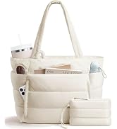 Bagstellar Puffer Tote Bag for Women, Lightweight Puffy Work Handbag Teacher Nurse Quilted Should...