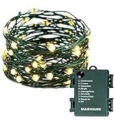 MASHANG Christmas Lights Battery String Lights 33FT 100 Micro LEDs Starry Lights Fairy Lights Fir...