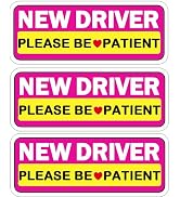3 Pcs New Driver Car Magnet for Car, Colorful Magnetic Learner Driver Sign for Car, 10 x4 in Be P...