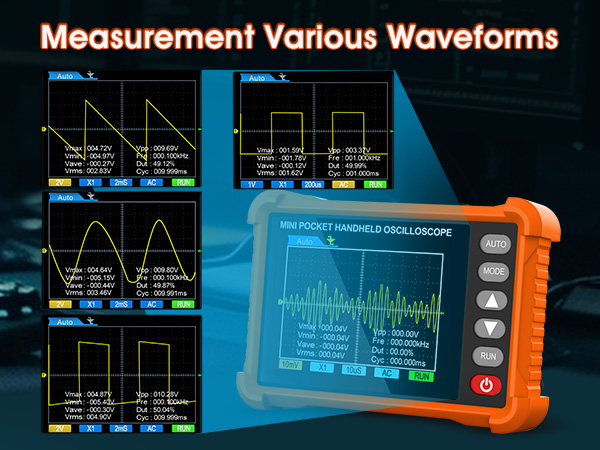 Handheld Oscilloscope Portable Mini Pocket Digital Oscilloscope Kit with 500KHz Bandwidth