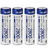 Cotchear 2800mAh AA Rechargeable Battery, 4-Pack 1.2V AA Rechargeable Ni-MH Batteries - Rechargea...
