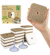 16 Pack Biodegradable Natural Kitchen Sponges, Compostable Cellulose & Coconut?? Square Scrubber,...