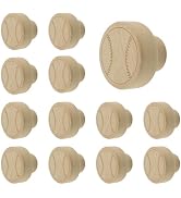 MOROBOR Baseball Wooden Knobs, 12pcs Creative Pull Knob Multifunctional Decorative Single Hole Wo...