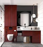 BAYYA Cherry Wood Grain Contact Paper Red Brown Peel Stick Wallpaper Matte Thick Ultra Wide 31.5x...