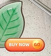Ceramic Spoon Rest for Stove Top, Ice Cracks Leaf Cute Spoon Rest for Kitchen Counter, Cooking Sp...