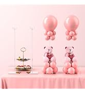 Toosci 4 Pack Clear Acrylic Table Balloon Stand Kit, 23.6 Inch Tabletop Balloons Centerpiece Stan...