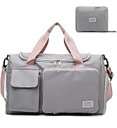 Travel Bag, Large Capacity Folding Travel Bag, Sports Gym Bag with Wet Pocket & Shoes Compartment...