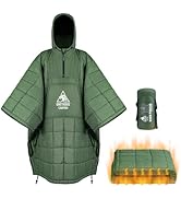 OneTigris Camping Blanket Honcho Poncho with 3M Thinsulate Insulation,Wearable Sleeping Bag Ponch...