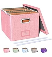 Oterri File Storage Organizer Box,Filing Box,Portable File Box with Lid,Fit for Letter/Legal File...