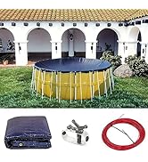 Amgo 15' Premium Round Blue Winter Pool Cover - Safety Heavy Duty, Waterproof, UV Resistant Desig...