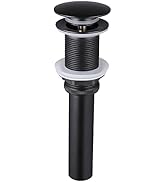 KES Bathroom Sink Drain Without Overflow Vessel Sink Lavatory Vanity Pop Up Drain Stopper Matte B...