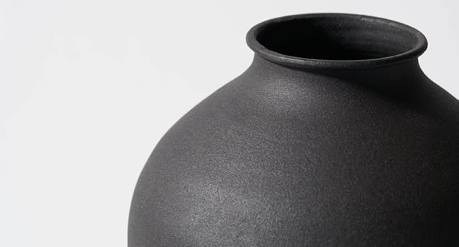 black flower vase, metal vase, iron vase, black accent decor, matte black decor