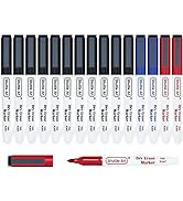 Dry Erase Markers, Shuttle Art 15 Pack 3 Colors Magnetic Whiteboard Markers with Erase, Fine Poin...