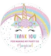 Unicorn Stickers Unicorn Party Favors Stickers 2 Inch Waterproof Round Self Adhesive Thank You St...