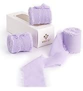 MEEDEE Lavender Chiffon Ribbon 2 Inch Fringe Chiffon Ribbon Light Purple Ribbons for Crafts Silk ...