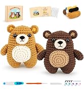 Crochet Kit for Beginners - Bear Crochet Kits, Beginner Crochet Kit for Adults, Crochet Animal Ki...