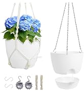 Meowell 10 inch Self Watering Hanging Planters, 2 Pack Hanging Flower Pots for Indoor Outdoor Pla...