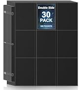 30 Pack 9 Pocket Page Protector,540 Pockets Black Card Binder Sheets, Trading Card Sleeves Pages ...