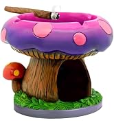YukaBa Fantastical Mushroom House Ashtrays with Storage - Cool Ashtrays for Weed Smokers and Bong...