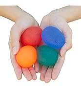 RMS 4-Pack Hand Exercise Balls - Physical & Occupational Therapy Kit for Strengthening Grip & Red...