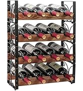 X-cosrack Wine Rack 16 Bottles Stackable Wine Racks Free Standing Floor 4 Tier Champagne Rack Sol...