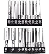 20 Pack Hex Head Allen Wrench Drill Bit Set (10pc Metric & 10pc SAE), Rocaris 1/4" Diameter Quick...