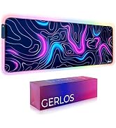 Gerlos RGB Large Gaming Mouse Pad, Extended Soft LED Mouse Pad, Non-Slip Rubber Base, Water Resis...