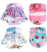 XPCARE Washable Female Dog Diapers (4 Pack) - Reusable Doggie Diapers with Adjustable Snaps, High...