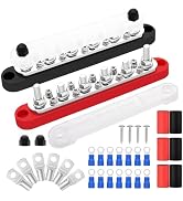 Dianrui 12V Bus Bar 250A Power Distribution Block Busbar 6 x 1/4" Studs 10 x #8 Screw Terminals f...