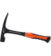 Forged Brick Hammer, Geologist Rock Pick, Bricklayer's/Mason's Hammer - 30 oz Masonary Tool with ...
