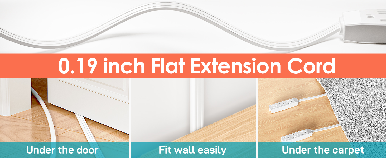 Flat Plug Extension Cord