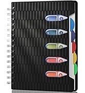 CAGIE 5 Subject Notebook with Dividers, 240 Pages Spiral Notebook 5x7, Small Spiral Notebook Jour...