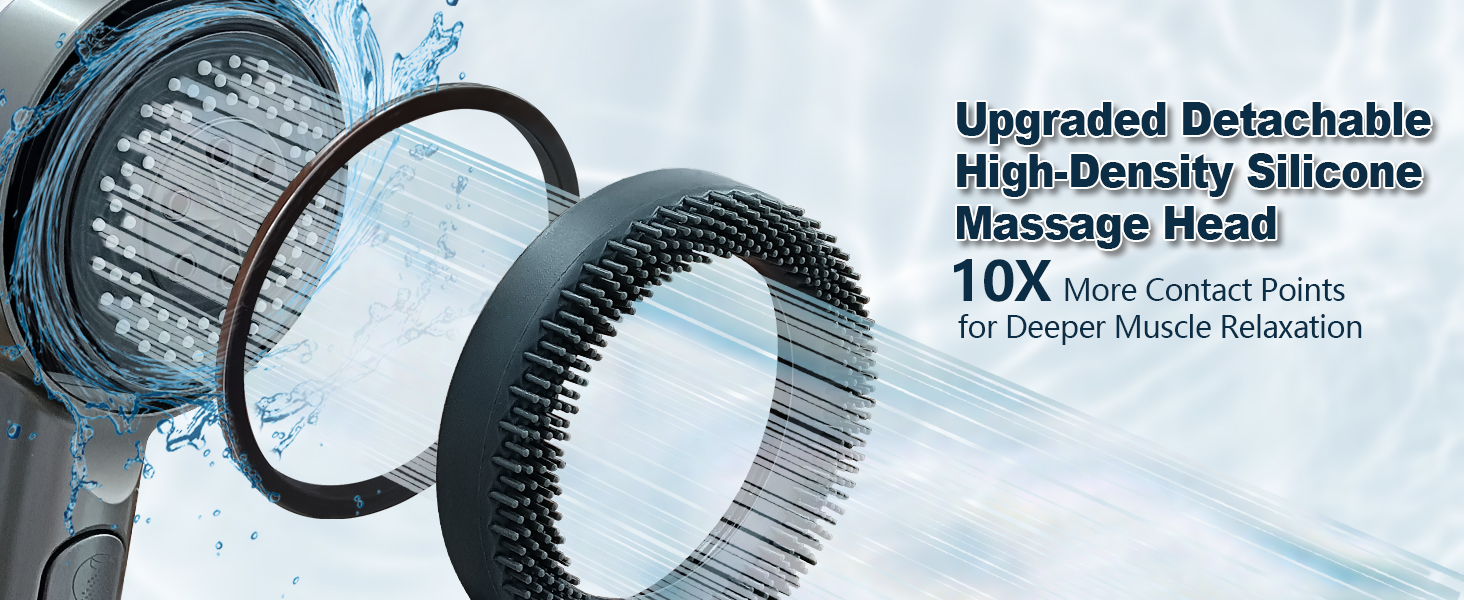 Detachable High-Density Silicone Massage Head 10X More Contact Points