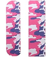 ZUEXT Grip Tape Skateboard 9" x 33", 2Pack Bubble Free Waterproof Pink Camo Scooter Grip Tape, St...