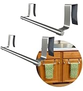 Evelots Towel Bar, Kitchen/Bathroom-2 PK- Over The Door Cabinet/Cupboard, Stainless Steel, Easy I...