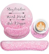 Qomalama 3-in-1 Mouse Pad with Wrist Rest Set,Wrist Support Mouse Pad+Keyboard Gel Wrist Rest+Cup...