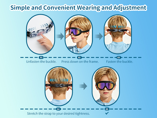 Kids Swim Goggles for Boy Girls Age 3-14