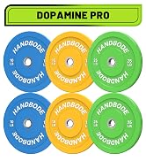HANDBODE 2-Inch Weight Plates High Bounce, Olympic Bumper Plate Set 45/100/160/190/260/300lb, Col...
