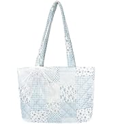 shiprabags Quilted Small Tote Bag for Women, Lightweight Floral Shoulder Bag,Soft College Travel ...