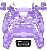 eXtremeRate Full Set Housing Shell with Buttons Touchpad Cover, Clear Atomic Purple Custom Replac...